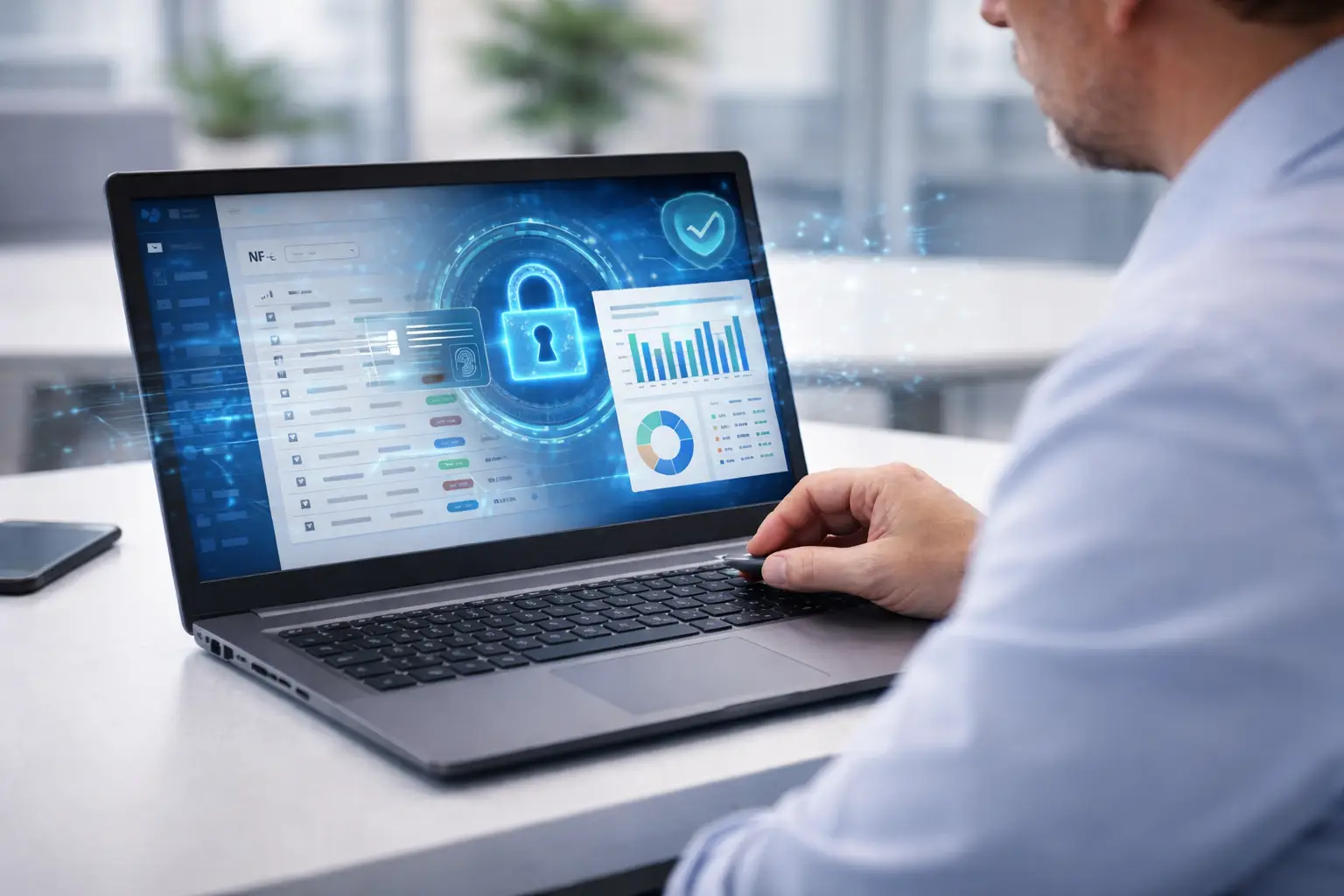 Sistema seguro em nuvem para gerenciamento de NF-e, NFS-e e dados fiscais no SPED Total